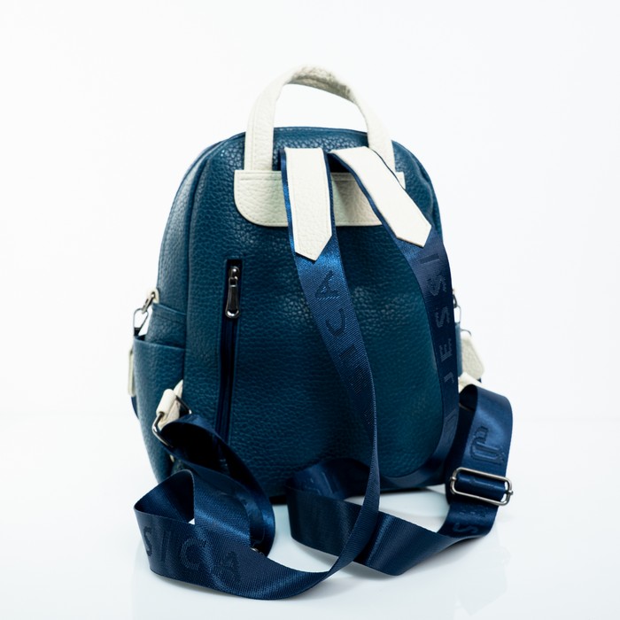 شنطة ضهر حريمي جلد إيطالي مستورد كحلي بيد كروس ستان ثابتة مقاس 30×25